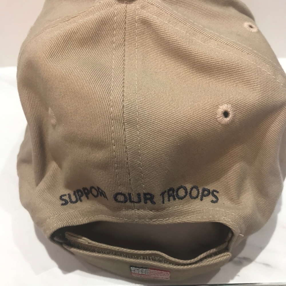 NRA National Rifle Association Embroidered Tan Adjustable Support Troops Hat Cap - Picture 3 of 8